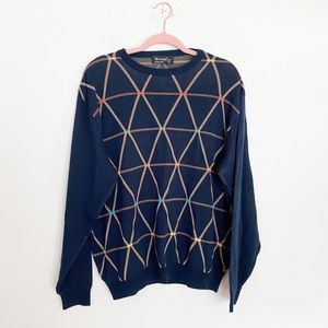 St. Croix USA Geometric triangle Navy Sweater XL